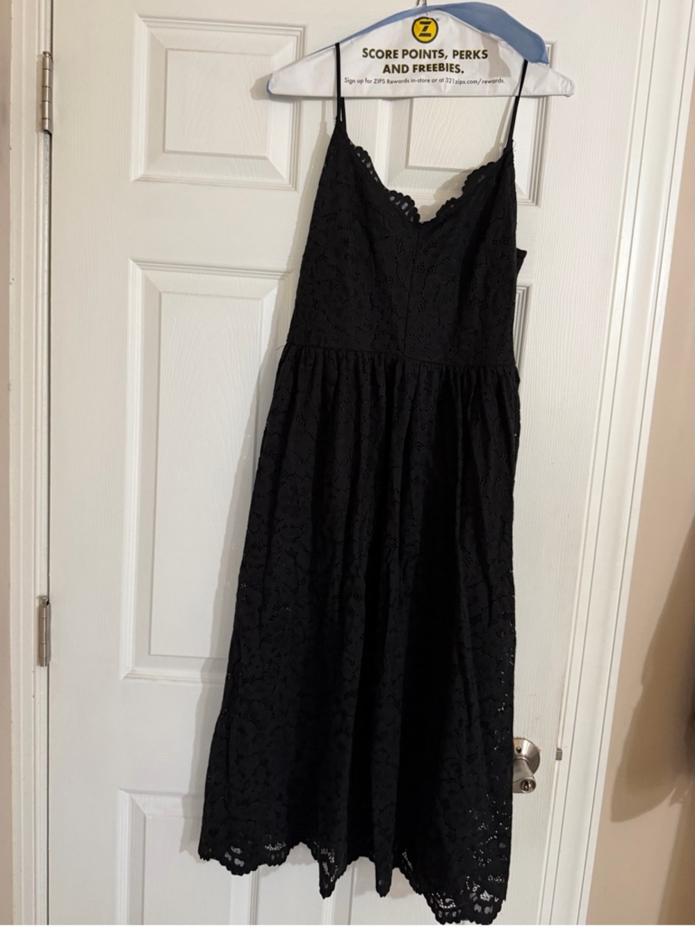 Express Black Lace Midi Dress with Spaghetti Straps